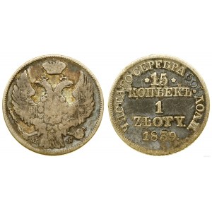 Poľsko, 15 kopejok = 1 zlotý, 1839 MW, Varšava