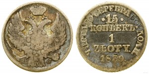 Poland, 15 kopecks = 1 zloty, 1839 MW, Warsaw