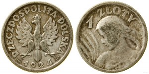 Poland, 1 zloty, 1924, Paris