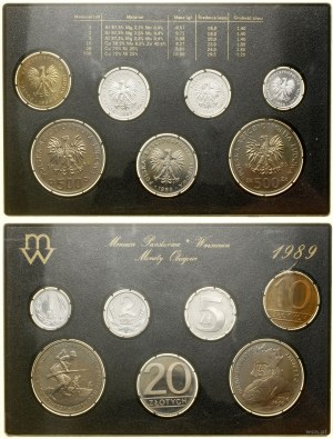 Polen, alter Kursmünzensatz - proofähig, 1989, Warschau
