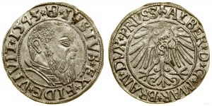 Prusy Książęce (1525-1657), grosz, 1543, Królewiec