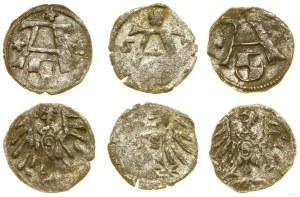 Ducal Prussia (1525-1657), set: 3 x denarius, 2 x no date, 1 x 1563, Königsberg