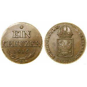 Austria, 1 krajcar, 1816 B, Kremnica
