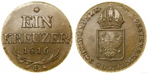 Autriche, 1 krajcar, 1816 B, Kremnica