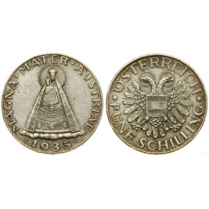 Autriche, 5 shillings, 1935, Vienne
