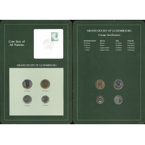 Luksemburg, zestaw 4 monet luksemburskich, 1980-1984