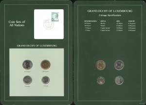 Luxemburg, Satz von 4 luxemburgischen Münzen, 1980-1984