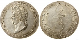 Allemagne, 2/3 thaler (florin), 1825 C, Clausthal