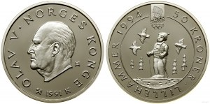 Norwegia, 50 koron, 1991, Kongsberg