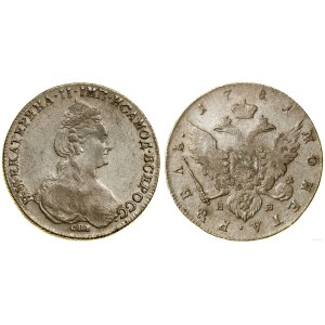 Russia, rublo, 1781 СПБ ИЗ, San Pietroburgo
