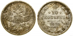 Russia, 20 copechi, 1870 СПБ - НI, San Pietroburgo