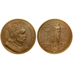 Polska, medal wybity na 900. Rocznicę Koronacji Bolesława Chrobrego, 1924, Warszawa