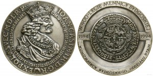 Poland, Jan Kazimierz - 400th Anniversary of the Bydgoszcz Mint, 1994, Warsaw.