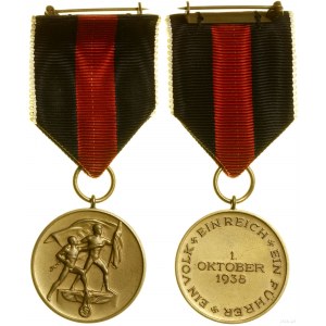 Německo, Pamětní medaile k 1. říjnu 1938 (Medaille zur Erinnerung an den 1. Oktober 1938), 1938-1941