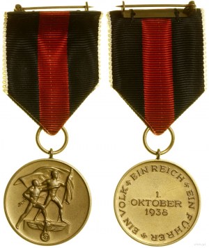 Německo, Pamětní medaile k 1. říjnu 1938 (Medaille zur Erinnerung an den 1. Oktober 1938), 1938-1941