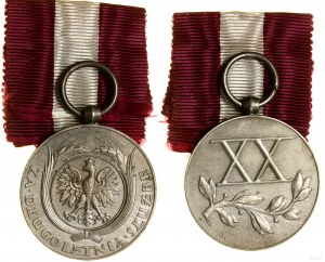Pologne, Médaille d'argent pour longs services (XX ans), depuis 1938, Varsovie