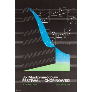 grafický dizajn: Eugeniusz SMOLIŃSKI (1942-2022), 35. medzinárodný Chopinov festival v Dusznikach Zdroju, 1980.