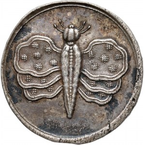 August II Mocny, grosz 1709, Drezno, Motyl - Ćma, rzadkość