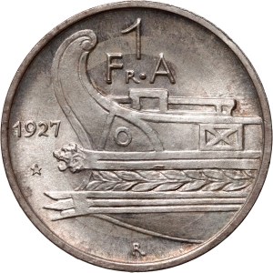 Albania, 1 Frang Ar 1927 R, Rome