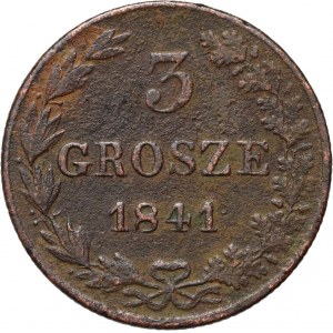 Zabór rosyjski, Mikołaj I, 3 grosze 1841 MW, Warszawa