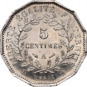 France, 5 Centimes 1881 A, Paris, ESSAI