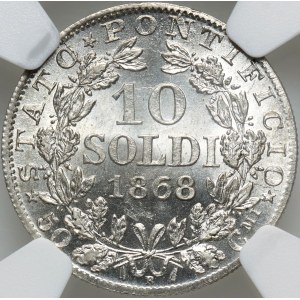 Vatican, Pius IX, 10 Soldi 1868 R, Rome