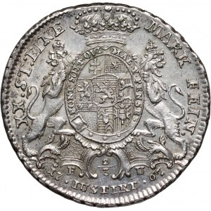 Germany, Hesse-Kassel, Friedrich II, 2/3 Thaler 1767 FU, Kassel
