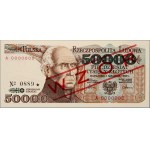 PRL, 50000 Zloty 1.12.1989, MODELL, Nr. 0889, Serie A