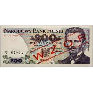 PRL, 200 złotych 25.05.1976, WZÓR, No. 0794, seria A