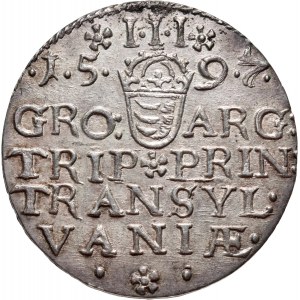 Maďarsko, Sedmohradsko, Žigmund Báthory, trojak 1597, Nagybanya