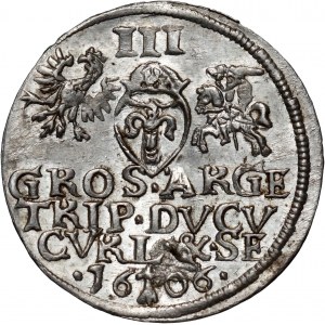 Courland, Wilhelm Kettler, trojak 1606, Mitawa