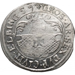 Okupacja szwedzka, Karol X Gustaw, szóstak 1659, Elbląg