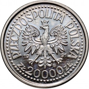 III RP, 20000 złotych 1991, Jan Paweł II, PRÓBA, nikiel