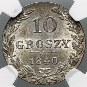 Zabór rosyjski, Mikołaj I, 10 groszy 1840 MW, Warszawa