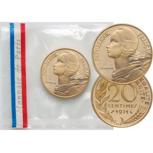 France, 20 Centimes 1971, Gold PIEFORT