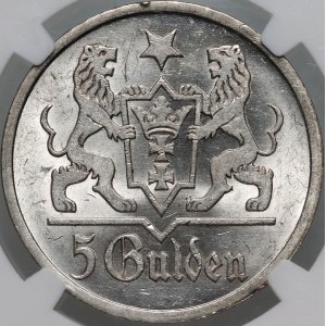 Wolne Miasto Gdańsk, 5 guldenów 1927, Berlin, Kościół Marii Panny