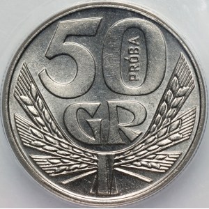 PRL, 50 groszy 1958, PRÓBA, nikiel