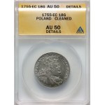 August III, ort (18 groszy) 1755 EC, Lipsk