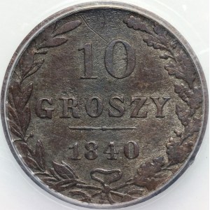 Zabór rosyjski, Mikołaj I, 10 groszy 1840 MW, Warszawa