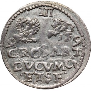 Courland, Wilhelm Kettler, trojak 1599, Mitawa