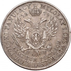 Królestwo Kongresowe, Mikołaj I, 5 złotych 1829 FH, Warszawa
