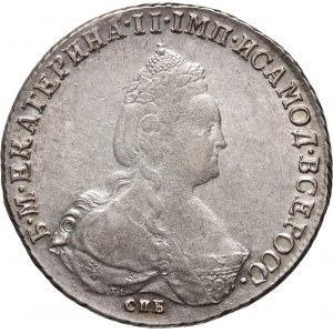 Russia, Catherine II, Rouble 1791 СПБ ЯА, St. Petersburg