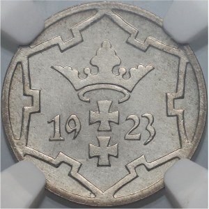 Wolne Miasto Gdańsk, 5 fenigów 1923, Berlin, stempel lustrzany (Proof)