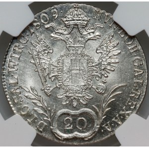 Austria, Franz I, 20 Kreuzers 1809 C, Prague