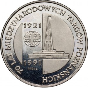 III RP, 200000 złotych 1991, 70 Lat Międzynarodowych Targów Poznańskich 1921-1991, PRÓBA, nikiel