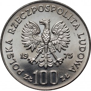 People's Republic of Poland, 100 gold 1975, Ignacy Jan Paderewski, SAMPLE, nickel