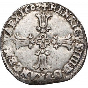 France, Henri IV, 1/4 Ecu 1602 L, Bayonne