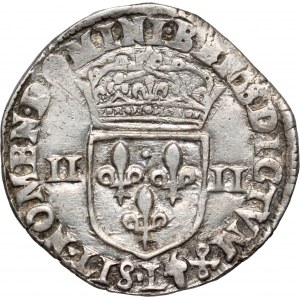 France, Henri IV, 1/4 Ecu 1602 L, Bayonne