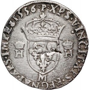France, Henry II, Teston 1556 M, Toulouse