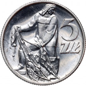 PRL, 5 złotych 1971, Rybak